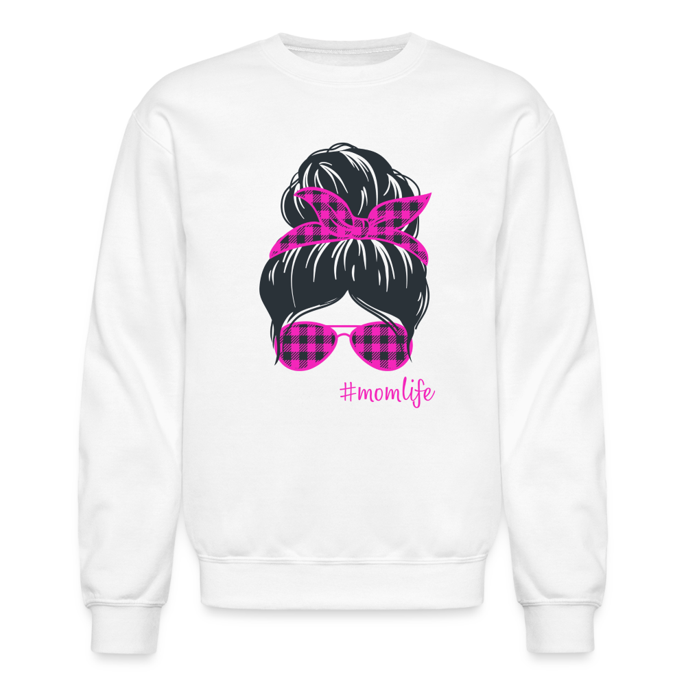 #MomLife - Pink - Crewneck Sweatshirt - white