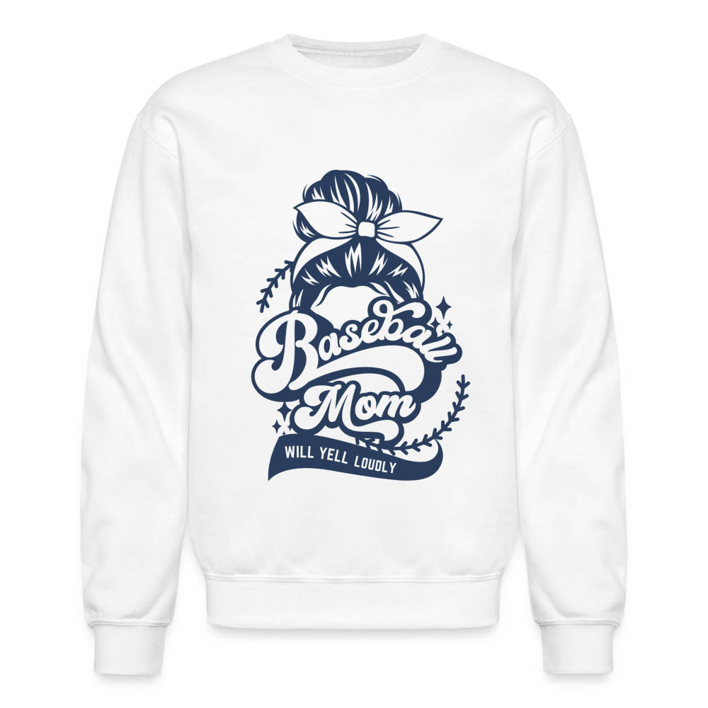 Baseball Mom - White/Gray options - Crewneck Sweatshirt - white