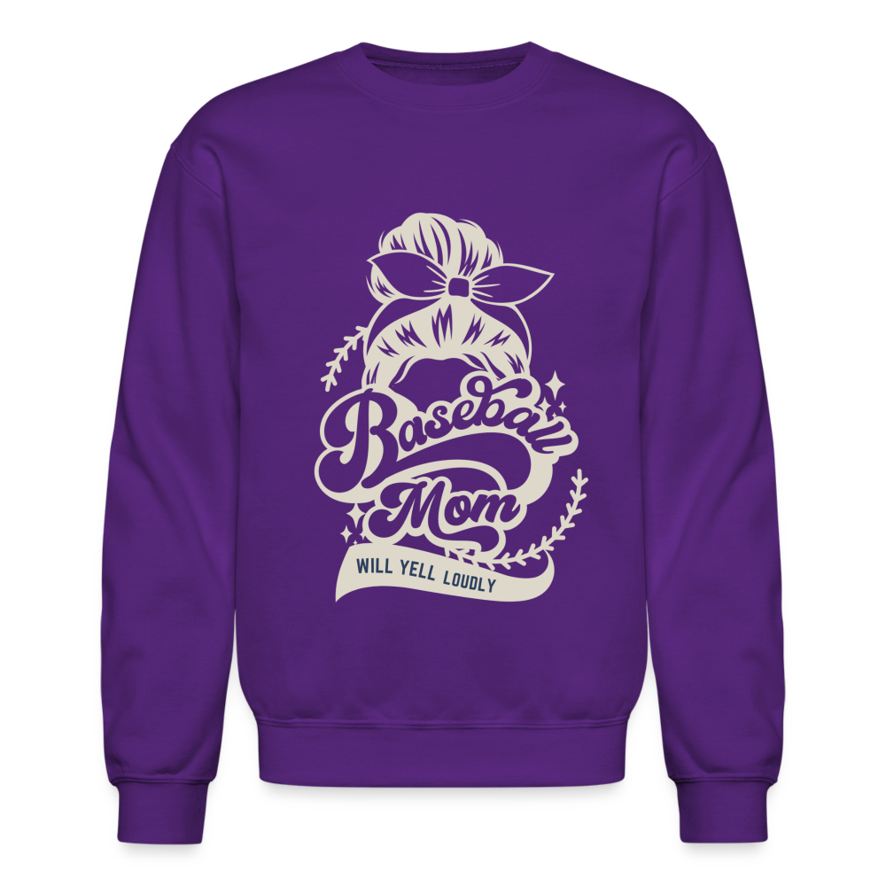 Baseball Mom - Dark options - Crewneck Sweatshirt - purple