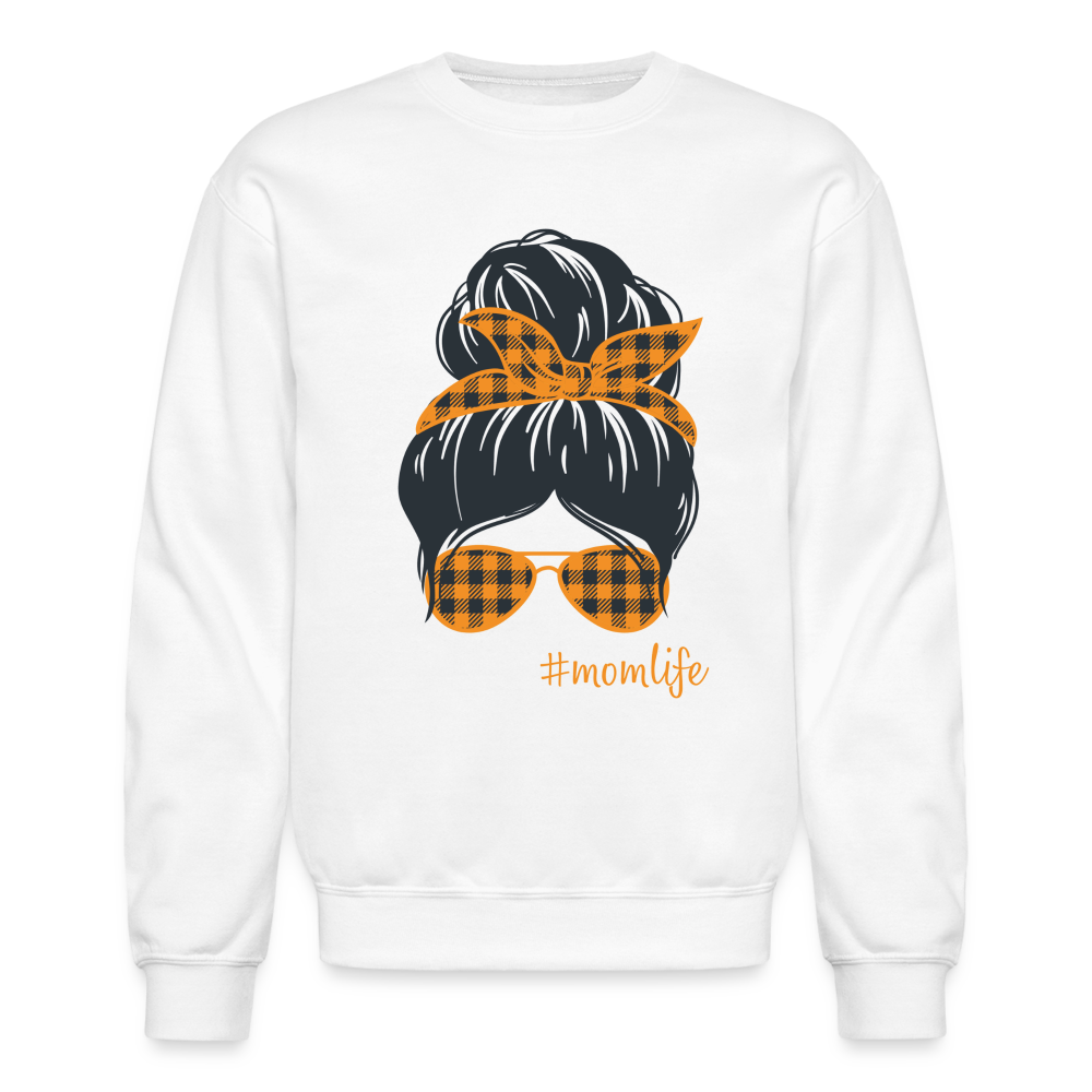 #MomLife - Orange - Crewneck Sweatshirt - white